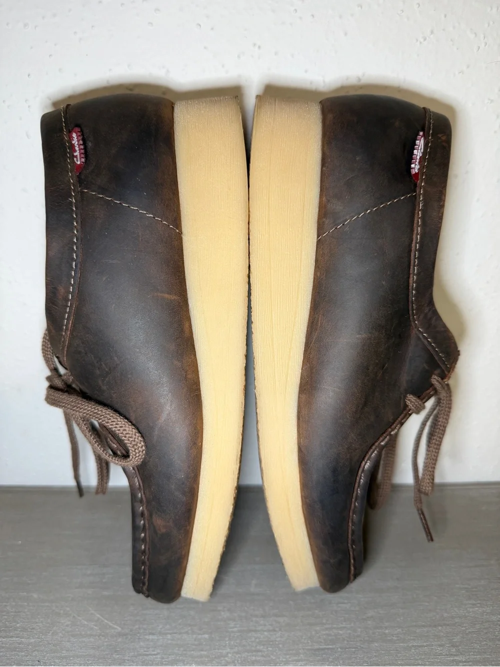 Clarks Stinson Lo Leather Moccasins Sneakers Mens Size 7.5 M Brown Beeswax Shoes